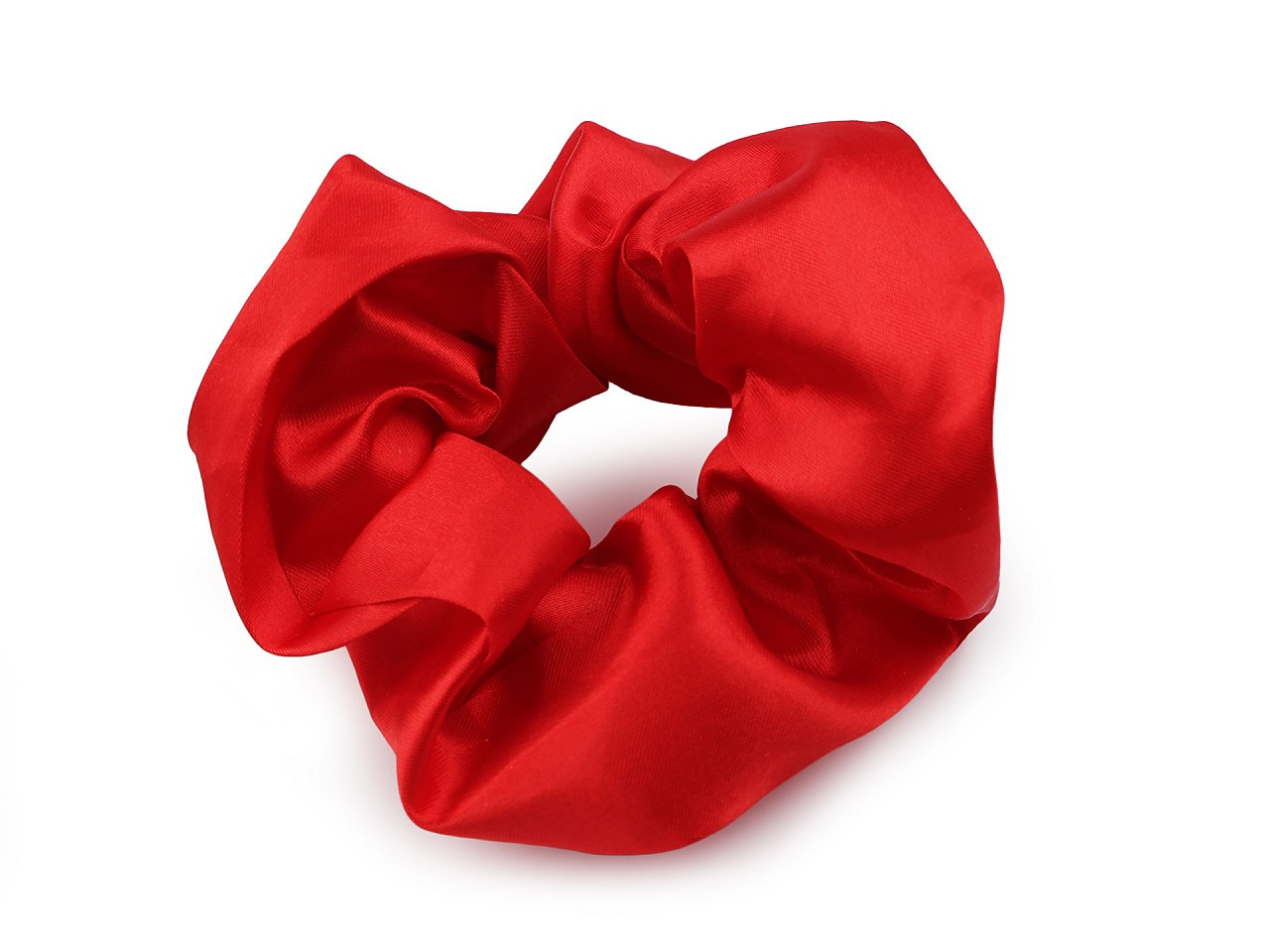 Saténová scrunchie gumička do vlasů, barva 26 červená