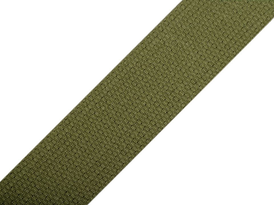 Bavlněný popruh šíře 30 mm, barva 4802 zelená khaki