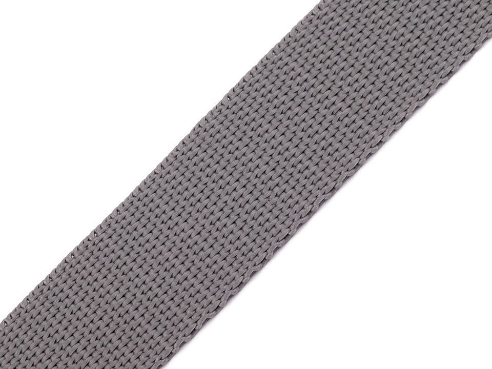 Popruh polypropylénový šíře 20 mm, barva 88 šedá neutrální