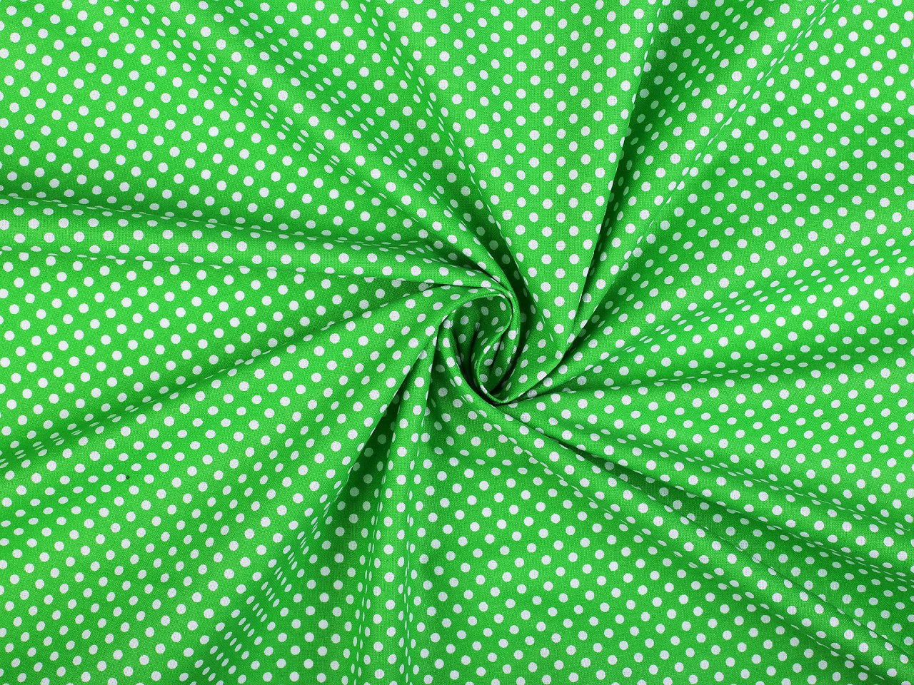 Bavlněná látka / plátno puntíky, barva 11 (347) zelená trávová