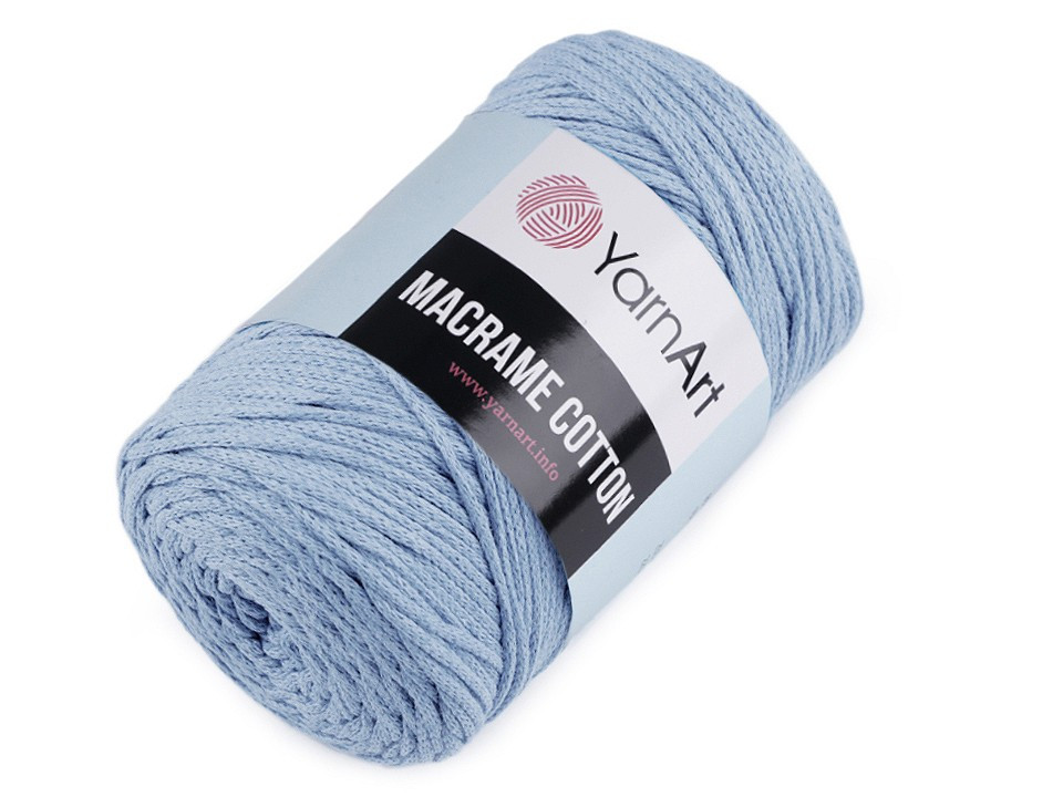 Pletací příze Macrame Cotton 250 g, barva 38 (760) modrá světlá