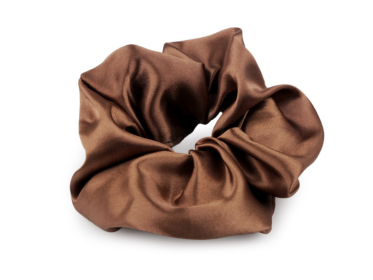 Saténová scrunchie gumička do vlasů, barva 30 hnědá světlá