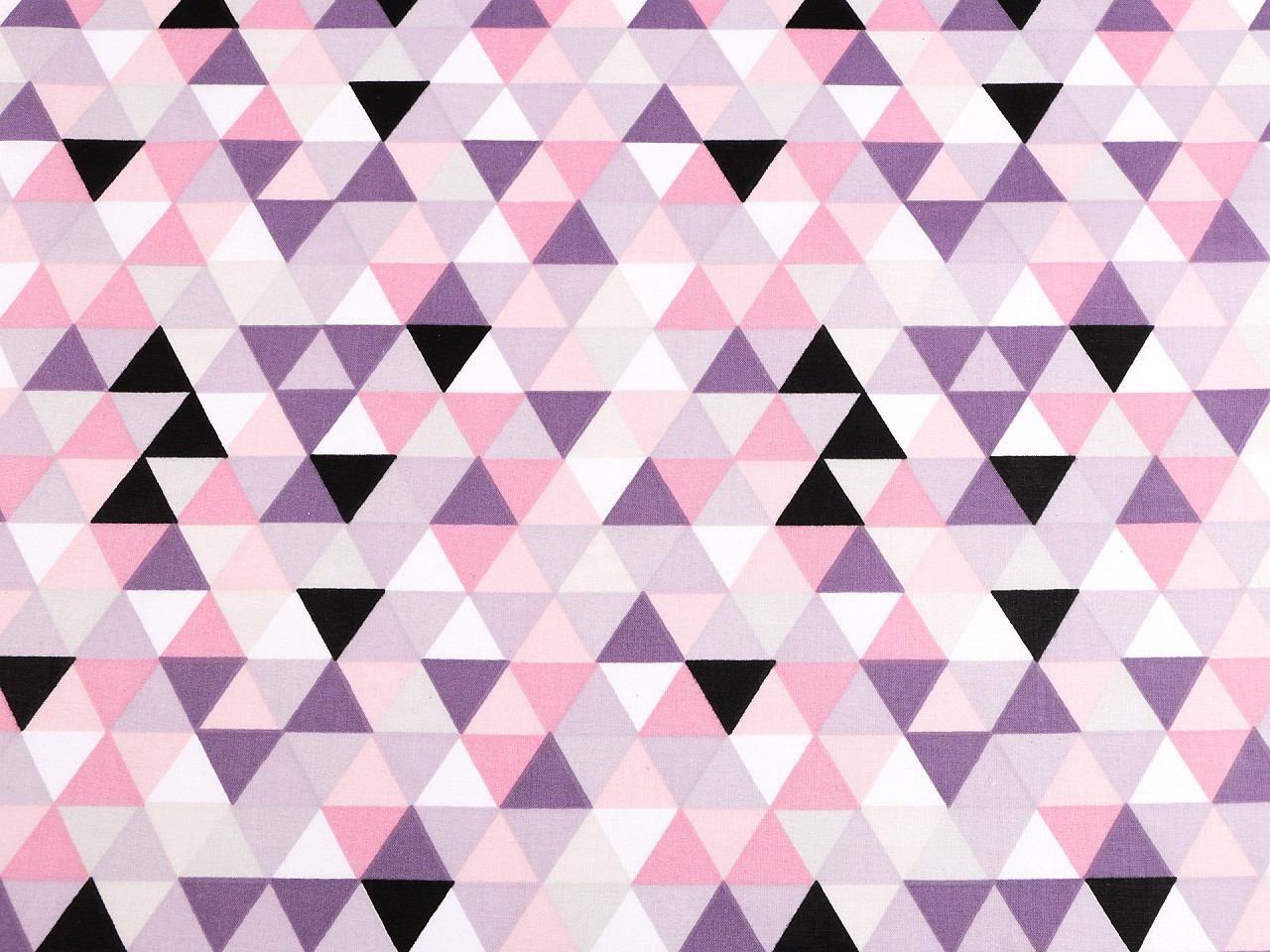Bavlněná látka / plátno trojúhelníky, barva 5 (434) růžová sv.