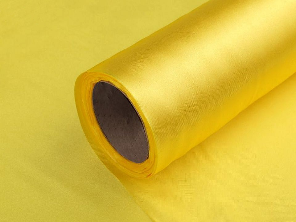 Satén jednostranný / stuha šíře 14 cm, barva 189 žlutá
