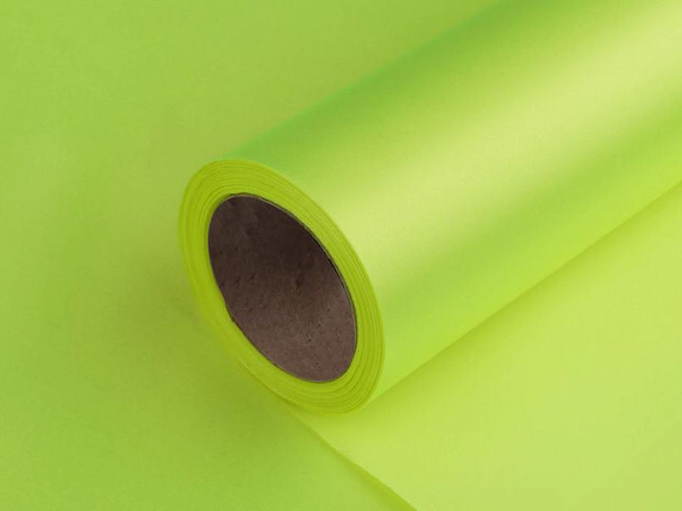Satén jednostranný / stuha šíře 14 cm, barva 58 zelená sv. neon