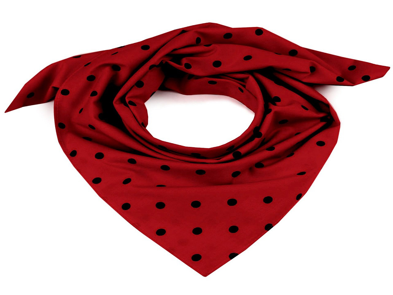 Bavlněný šátek s puntíky 65x65 cm, barva 57 (074) červená jahoda
