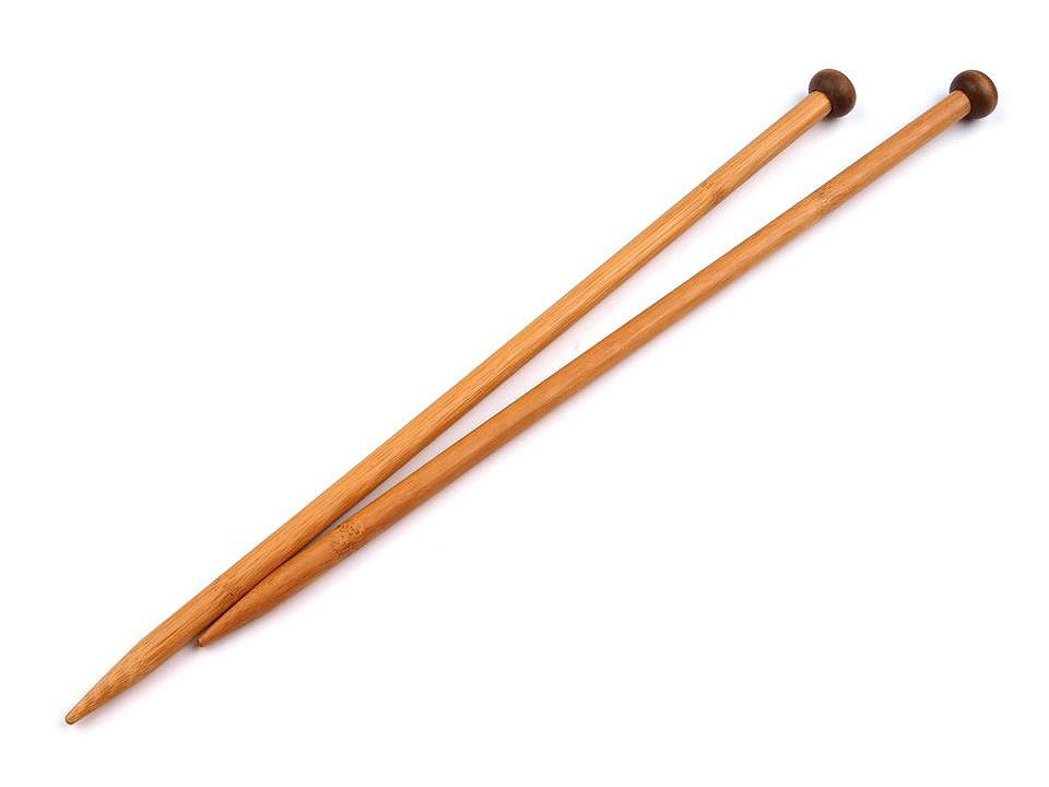 Rovné jehlice č. 10 bambus, barva 1 bambus tmavý