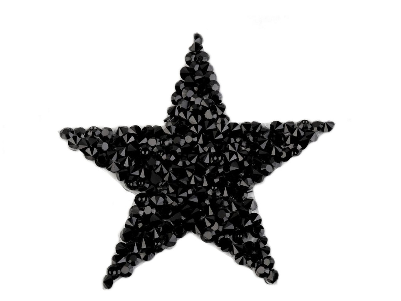 Fotografie Nažehlovací hvězda s kamínky, barva 5 černá