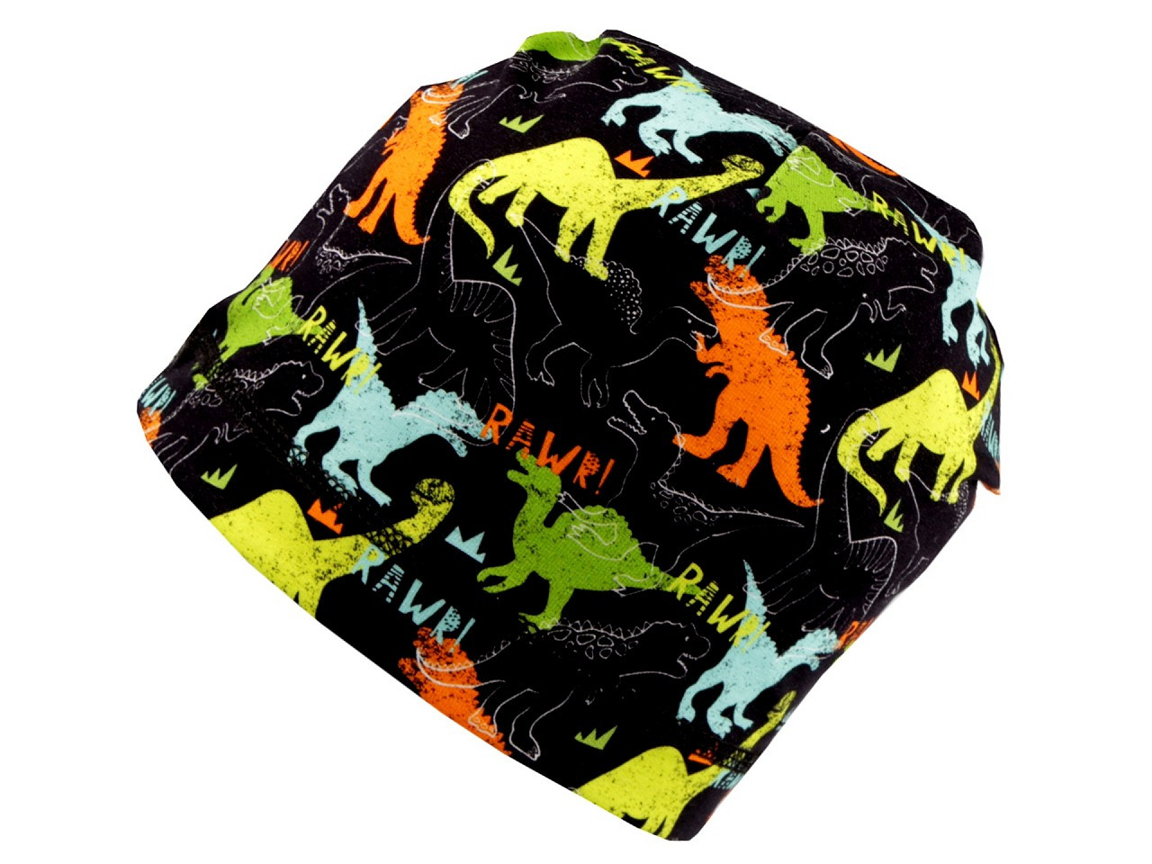 Dětská bavlněná čepice na jaro a podzim, barva 7 černá dinosaurus