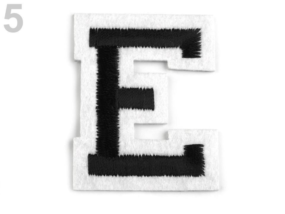 Nažehlovačka písmena, barva 5 "E" černá