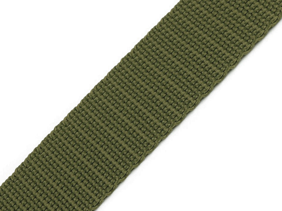 Popruh polypropylénový šíře 25 mm, barva 70 zelená khaki