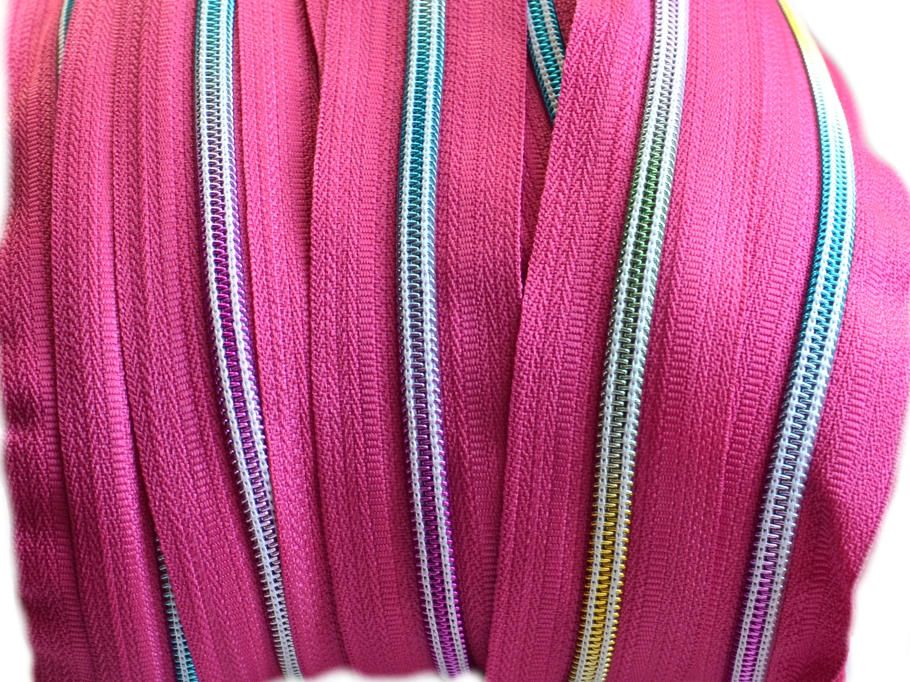 Duhový zip spirálový šíře 5 mm metráž růžová, barva Růžová