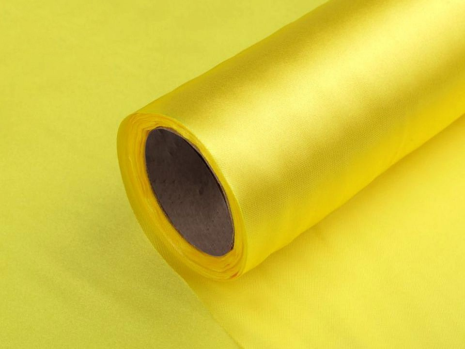 Fotografie Satén jednostranný / stuha šíře 14 cm, barva 189A žlutá světlá