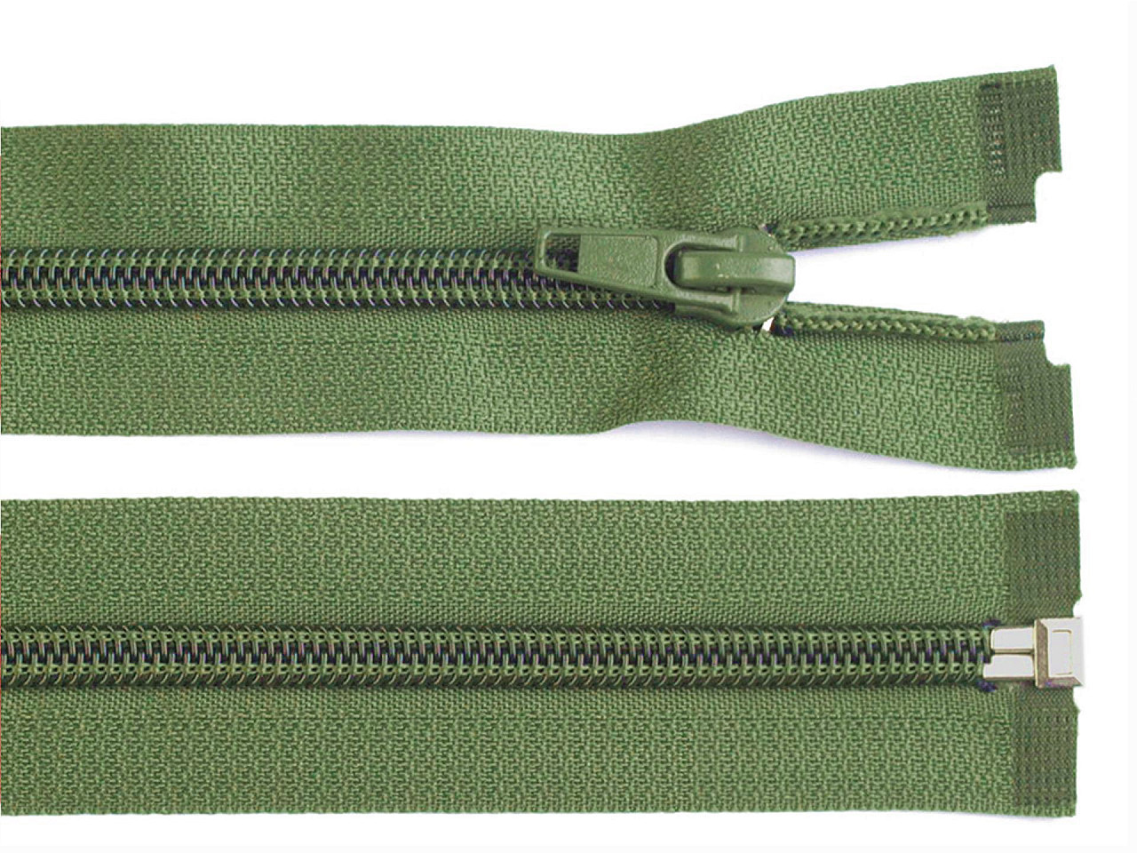 Spirálový zip šíře 5 mm délka 45 cm bundový POL, barva 265 zelená lahvová