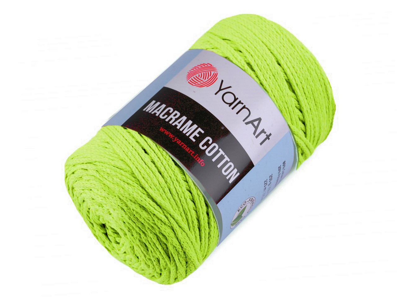 Pletací příze Macrame Cotton 250 g, barva 49 (801) zelená neon
