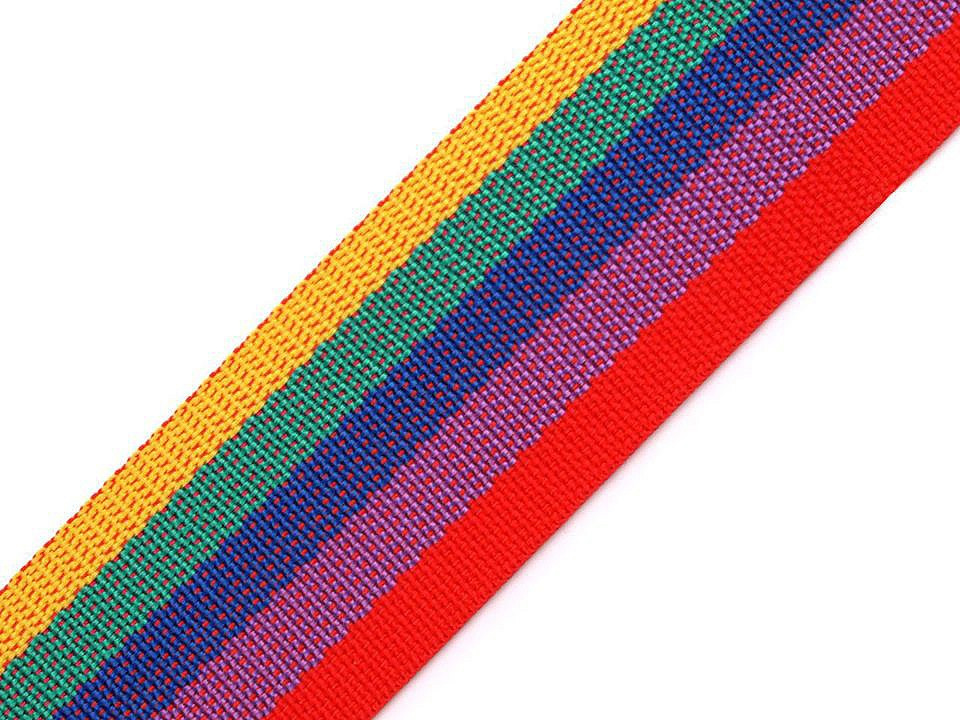 Popruh polypropylénový šíře 47-50 mm, barva 90 multikolor