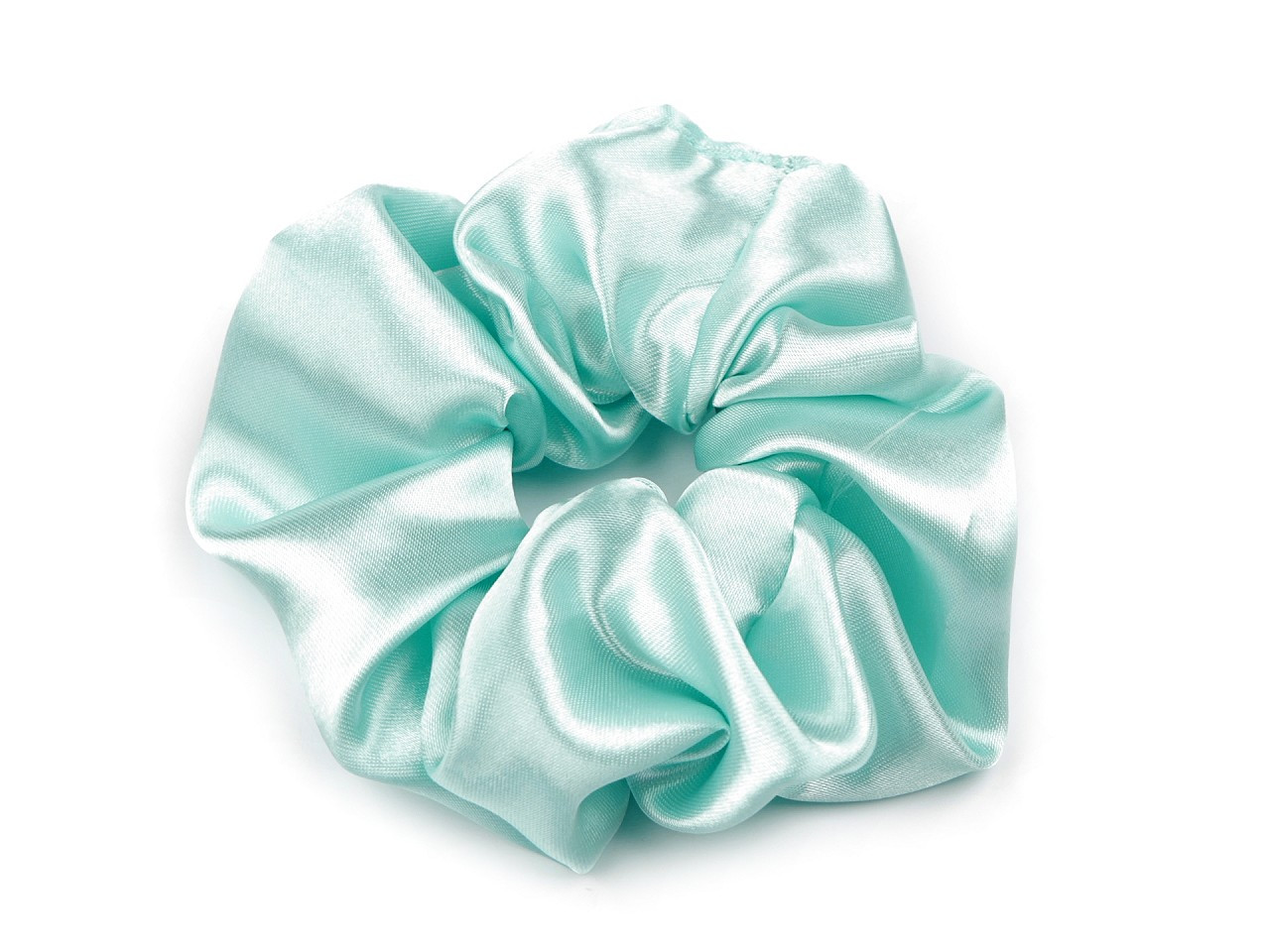 Saténová scrunchie gumička do vlasů, barva 181 mint