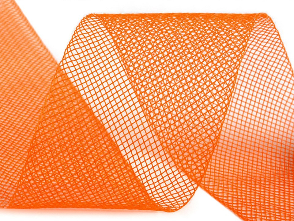 Modistická krinolína na vyztužení šatů a výrobu fascinátorů šíře 5 cm, barva 4 (CC08) oranžová