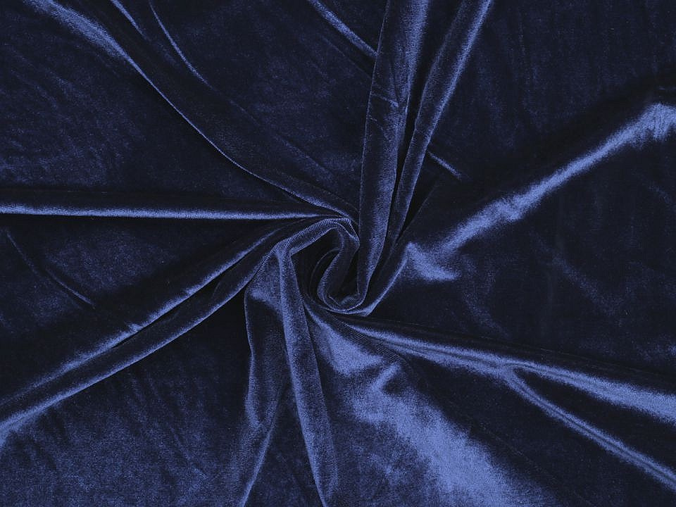 Elastický samet, barva 2 (3) modrá berlínská