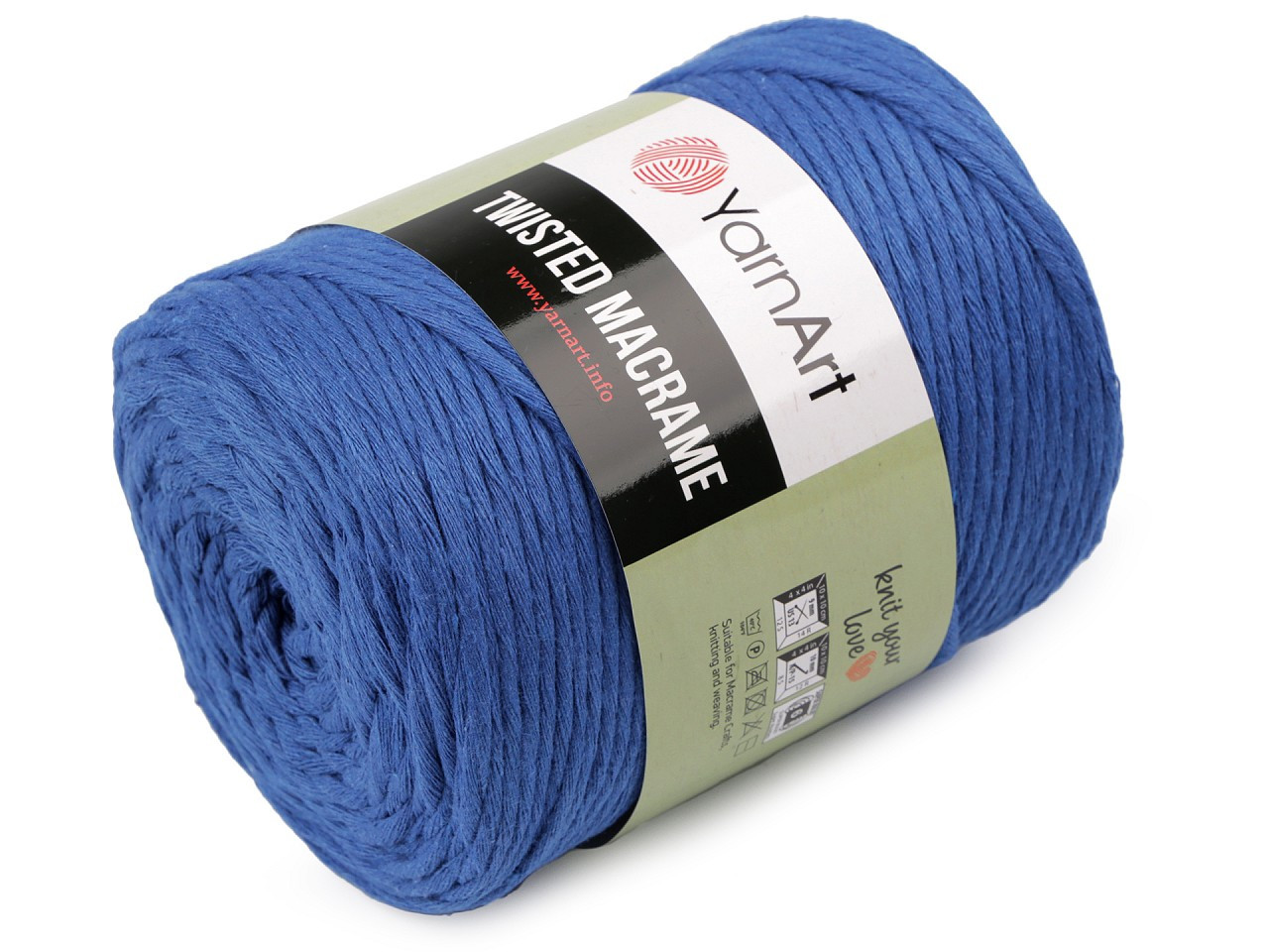 Pletací příze Twisted Macrame 500 g, barva 17 (772) modrá královská