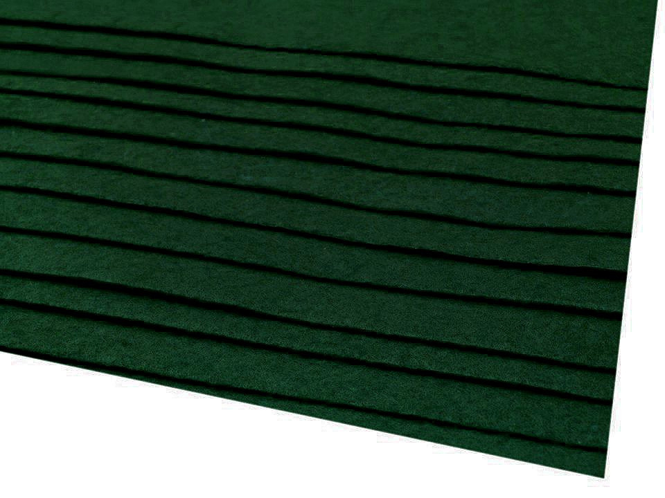 Látková dekorativní plsť / filc 20x30 cm, barva 48 (F30) zelená tm.