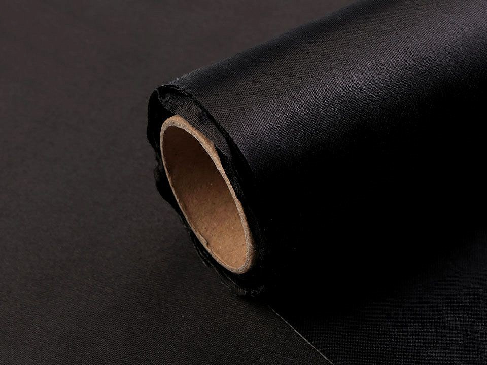 Satén jednostranný / stuha šíře 14 cm, barva 39 černá