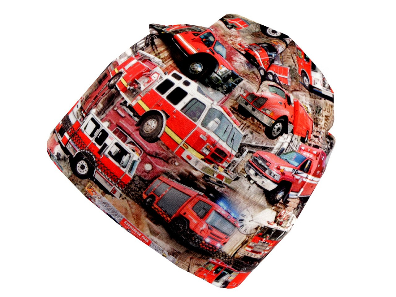 Dětská bavlněná čepice na jaro a podzim, barva 1 červená hasiči