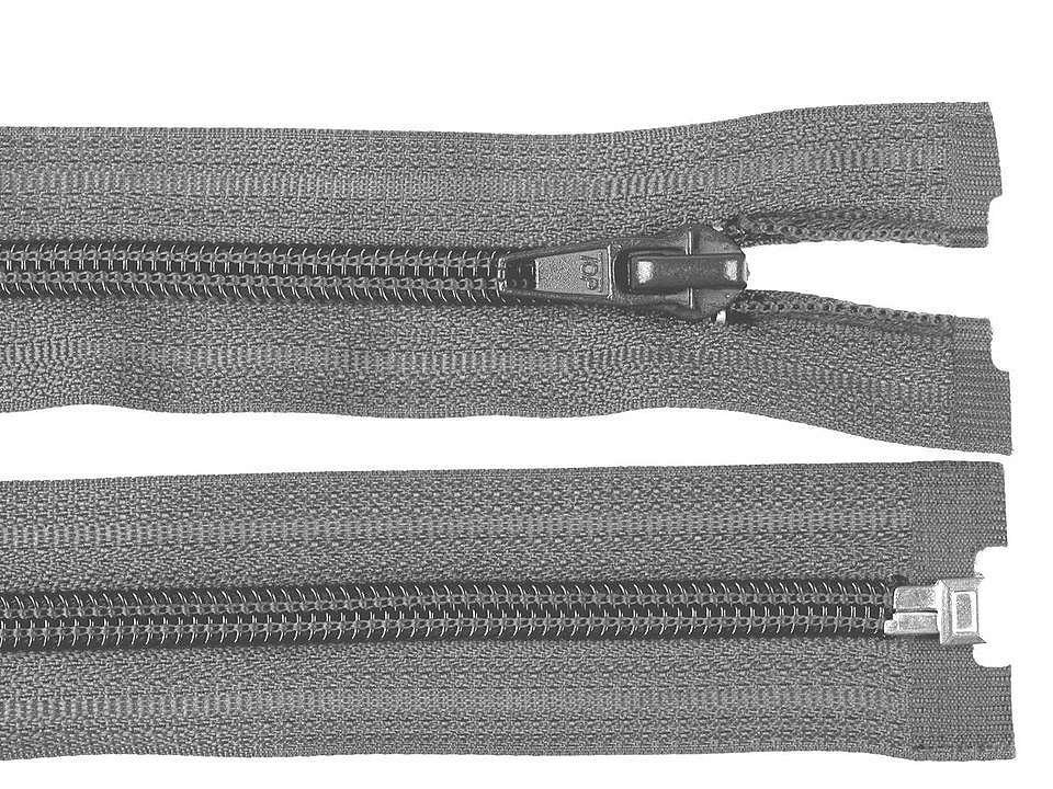 Spirálový zip šíře 5 mm délka 60 cm bundový POL, barva 319 šedá ocelová