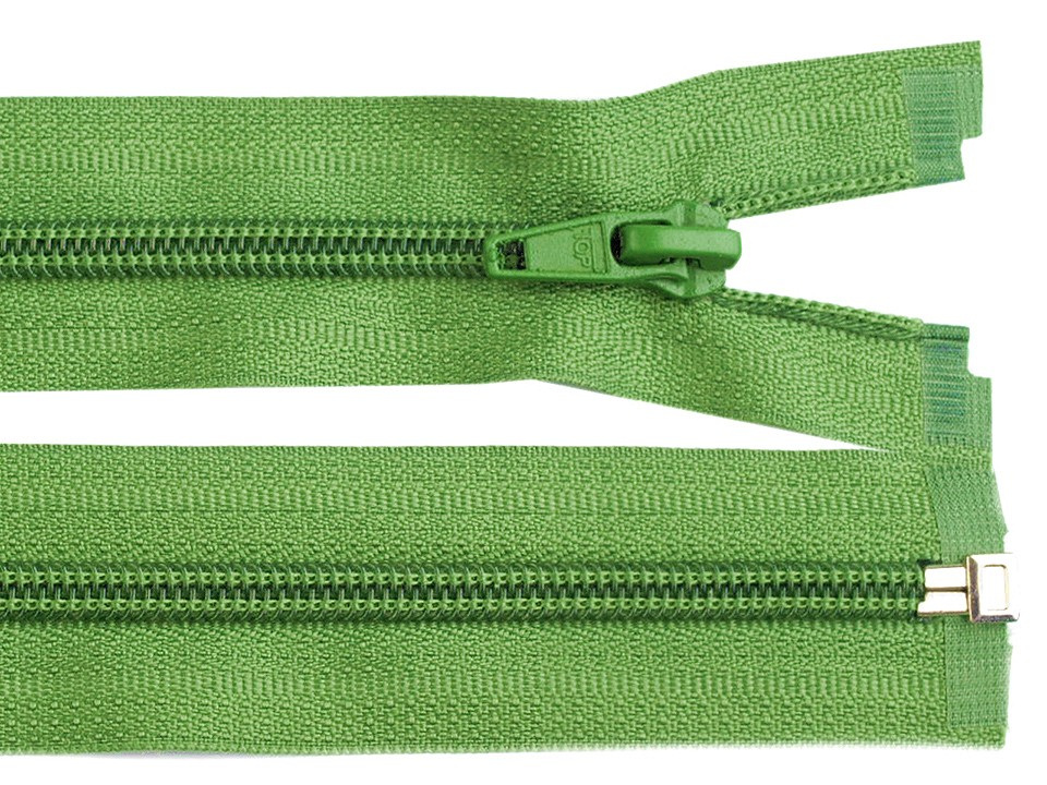 Spirálový zip šíře 5 mm délka 45 cm bundový POL, barva 238 zelená trávová