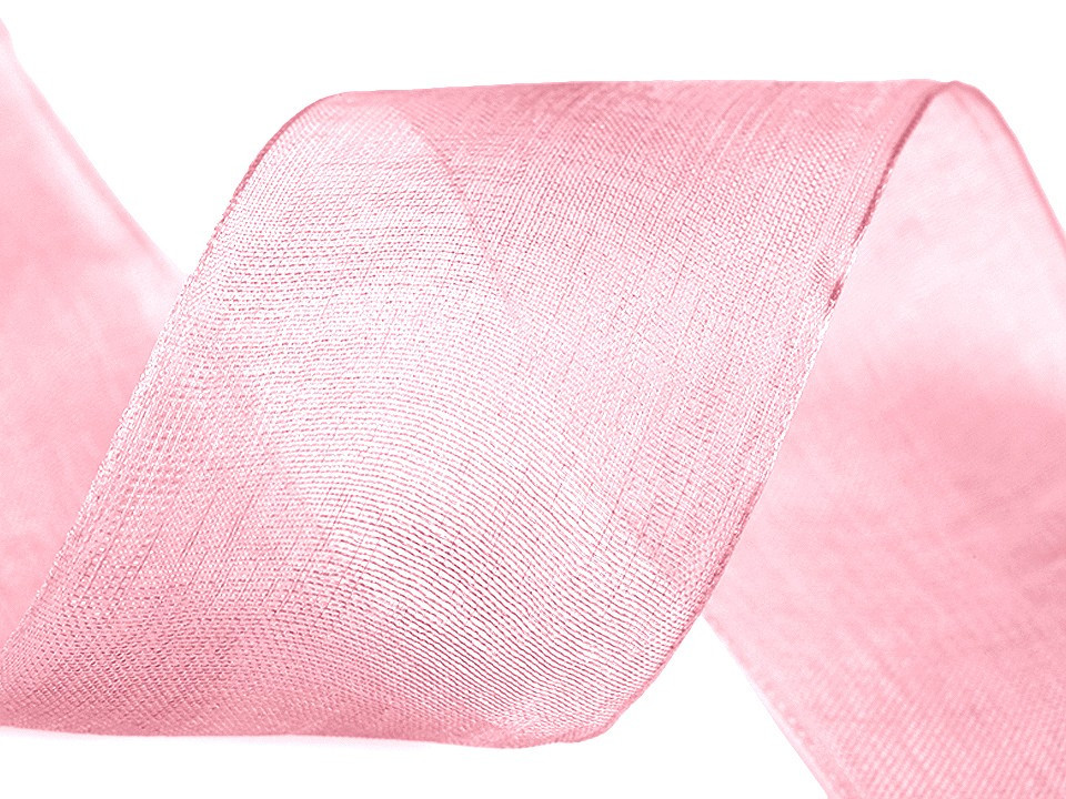 Monofilová stuha šíře 40 mm, barva 8 růžová střední