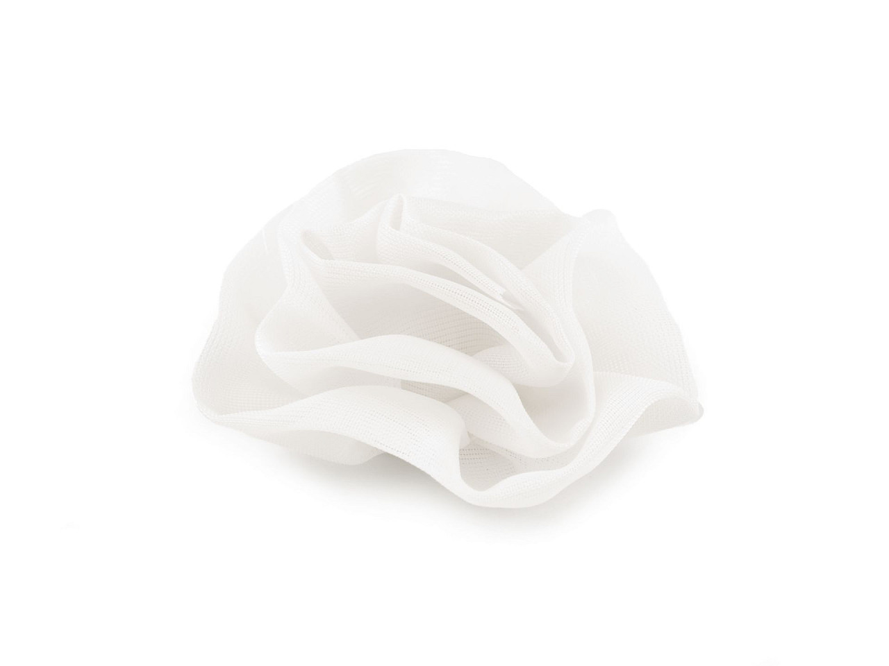 Textilní květ k našití a nalepení Ø6,5 cm, barva 2 Off White