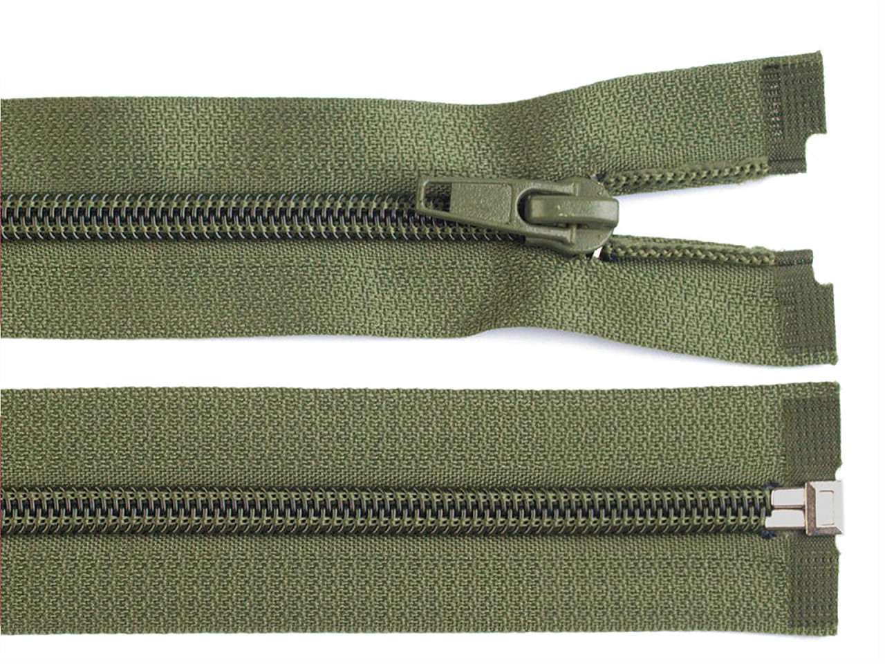 Fotografie Spirálový zip šíře 5 mm délka 80 cm bundový POL, barva 327 zelená olivová