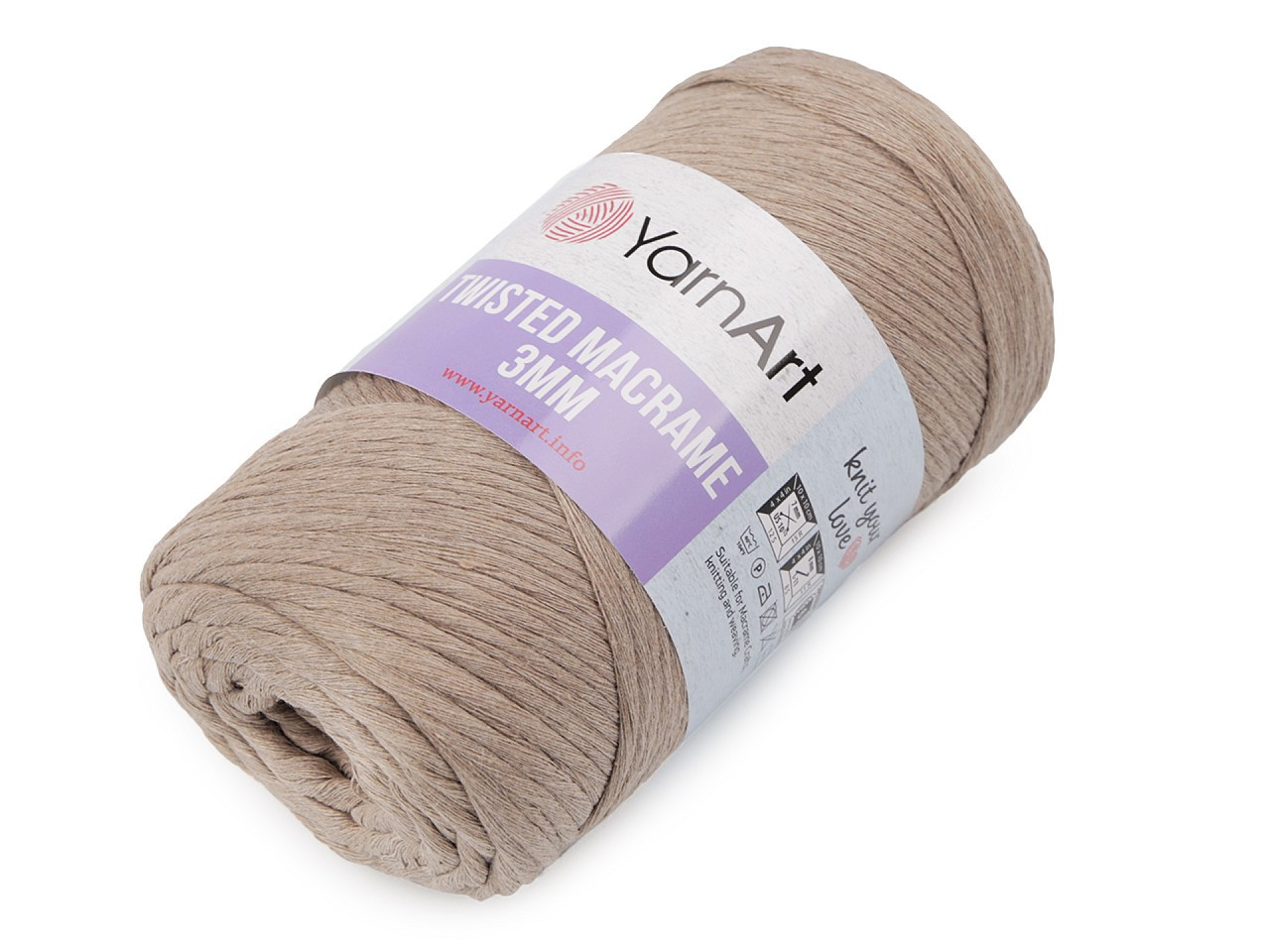 Pletací příze Twisted Macrame 250 g, barva 2 (768) béžová