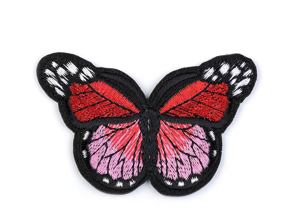Nažehlovačka motýl, barva 5 červená jahoda