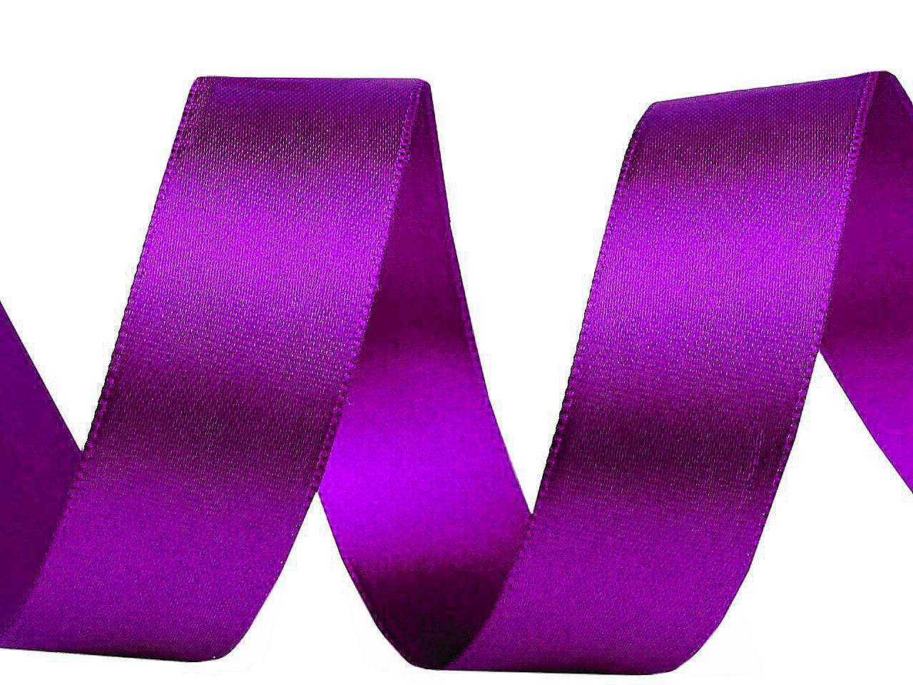 Atlasová stuha oboulící šíře 24 mm, barva 510 fialová