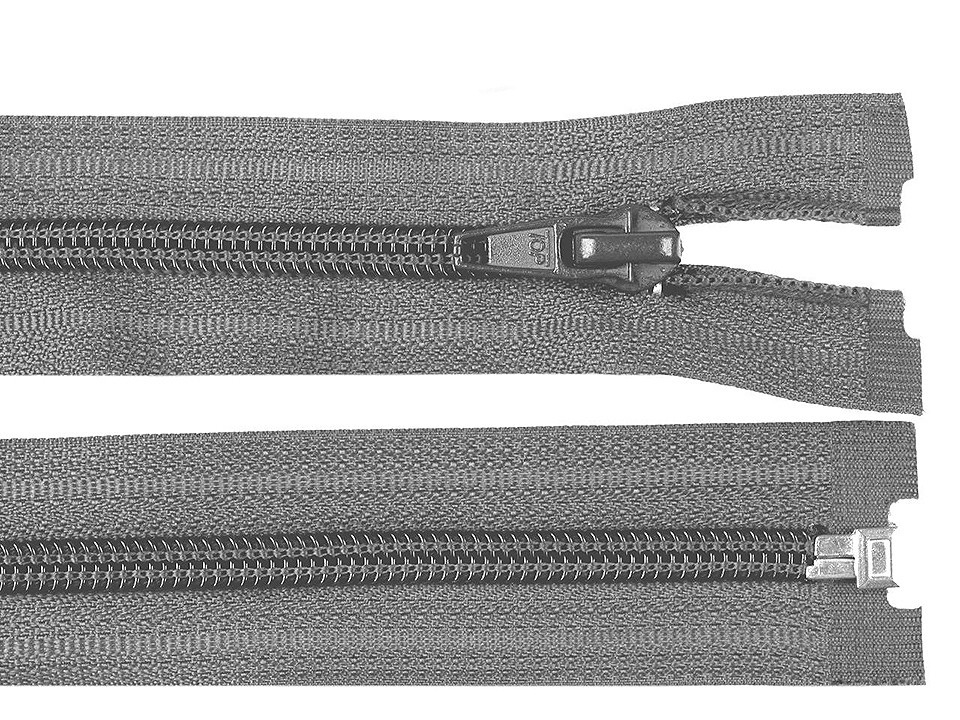 Spirálový zip šíře 5 mm délka 55 cm bundový POL, barva 319 šedá ocelová