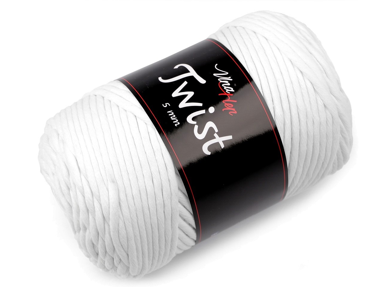 Bavlněná pletací příze Twist 500 g, barva 1 (8002) bílá