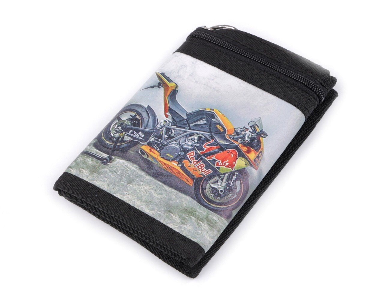 Textilní peněženka s řetízkem, barva 10 šedozelená sv. motorka
