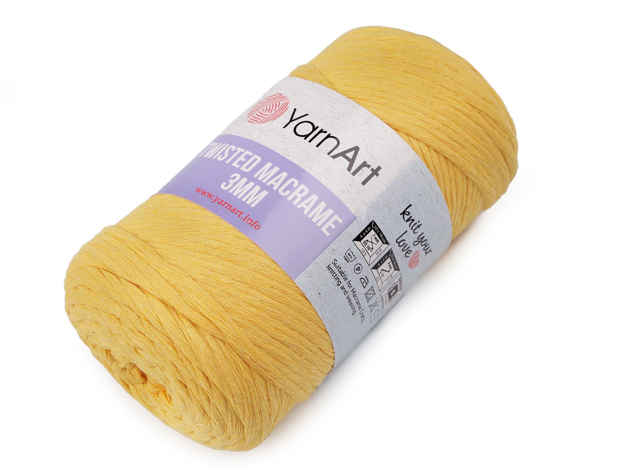 Pletací příze Twisted Macrame 250 g, barva 3 (764) žlutá