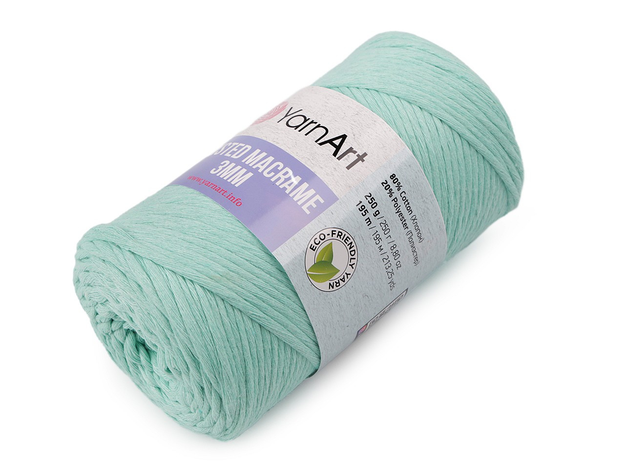 Pletací příze Twisted Macrame 250 g, barva 5 (775) mint