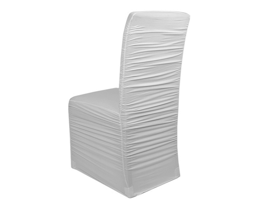 Elastický návlek na židle řasený, barva 3 šedá nejsvětlější