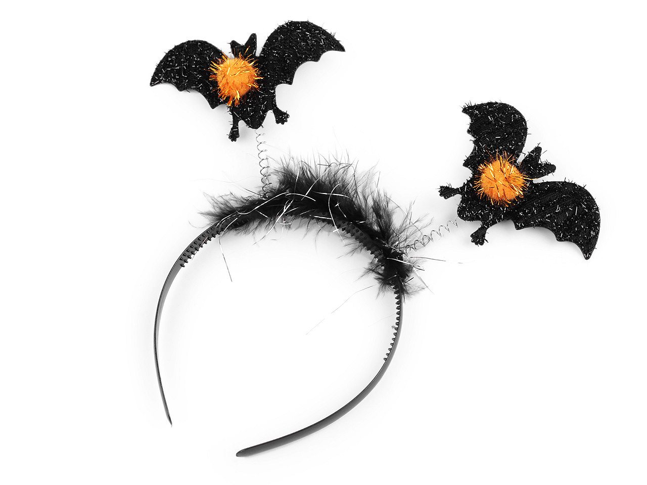 Čelenka do vlasů - Halloween, čarodějnice, barva 1 černá netopýr