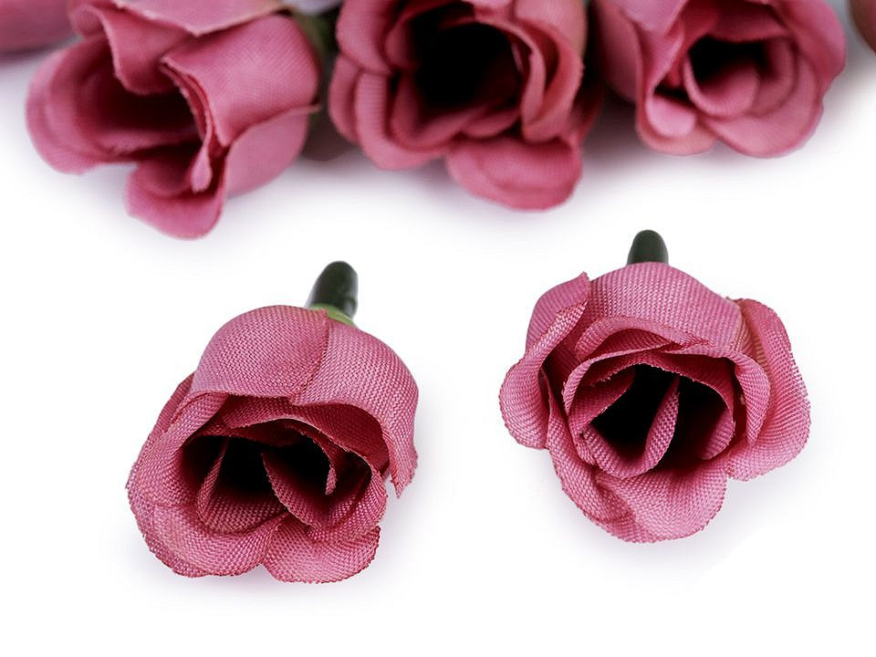 Umělý květ růže Ø2,5 cm, barva 13 starorůžová