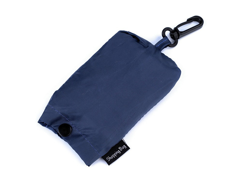Skládací nákupní taška v obalu s karabinou 38x44 cm, barva 4 modrá tmavá