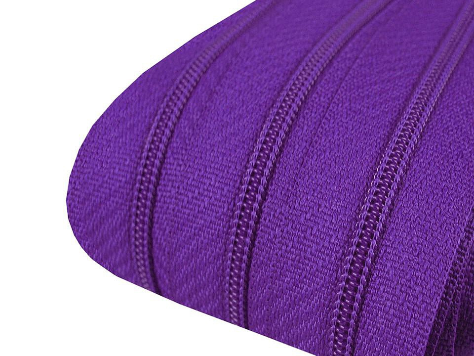 Zip spirálový No 3 metráž pro jezdce typu POL, barva 170 fialová purpura