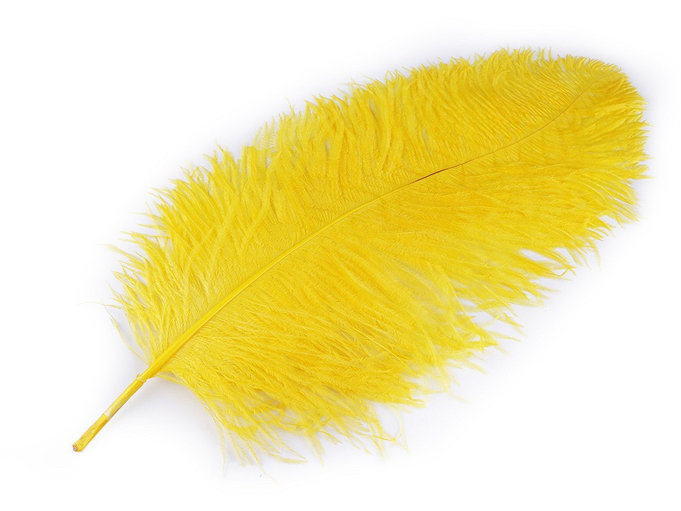 Pštrosí peří délka 60 cm, barva 14 žlutá zářivá
