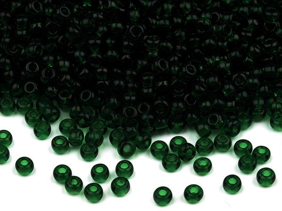 Rokajl Preciosa 10/0 - 2,3 mm lesklé, barva 50290 zelená tm.