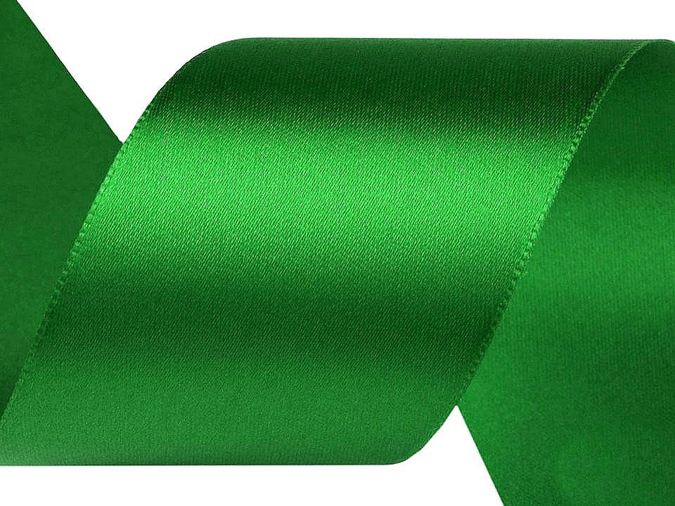 Atlasová stuha svazky po 5 m šíře 40 mm, barva 19 zelené kapradí