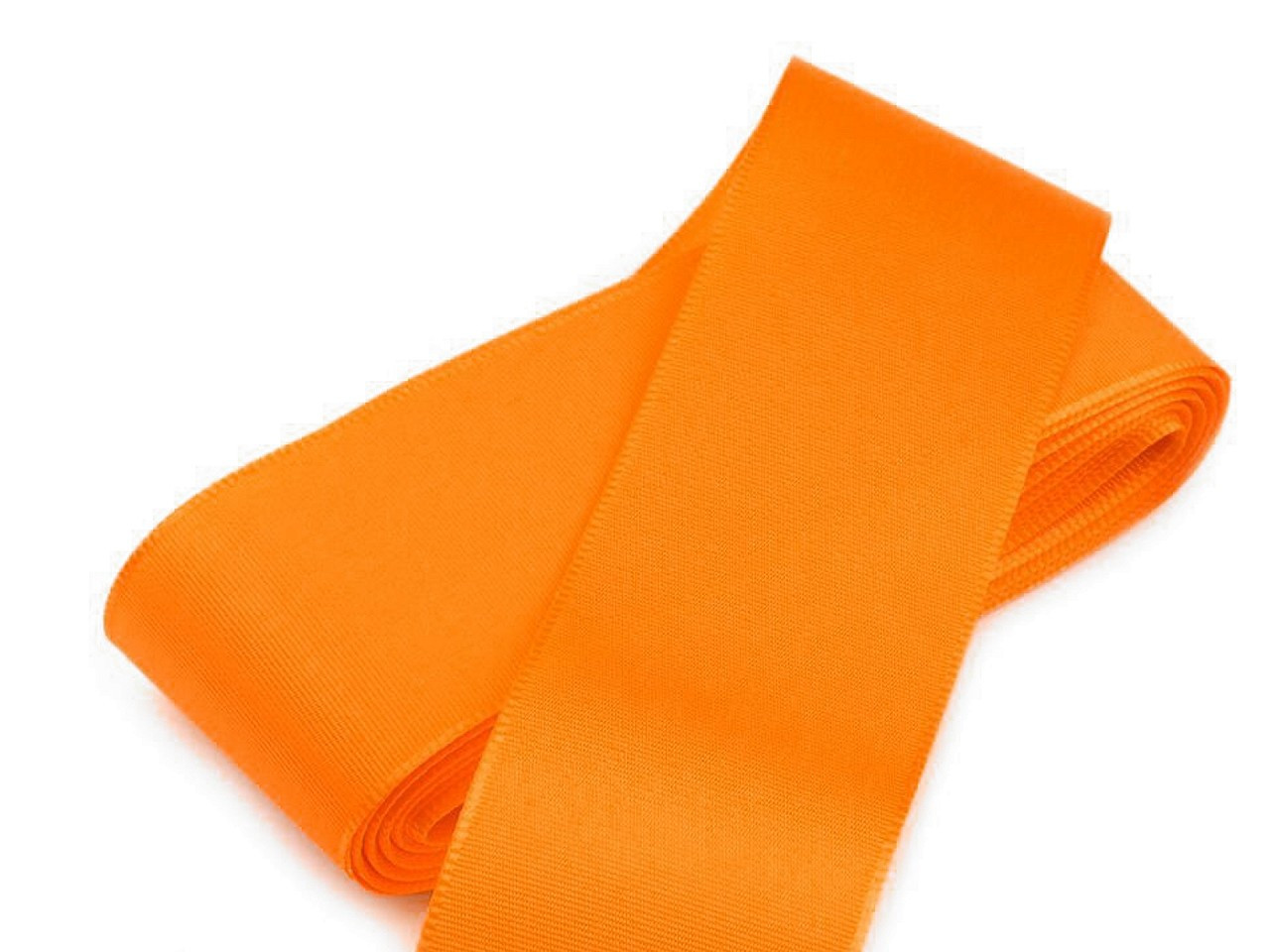 Stuha taftová šíře 52 mm, barva 617 oranžová střední