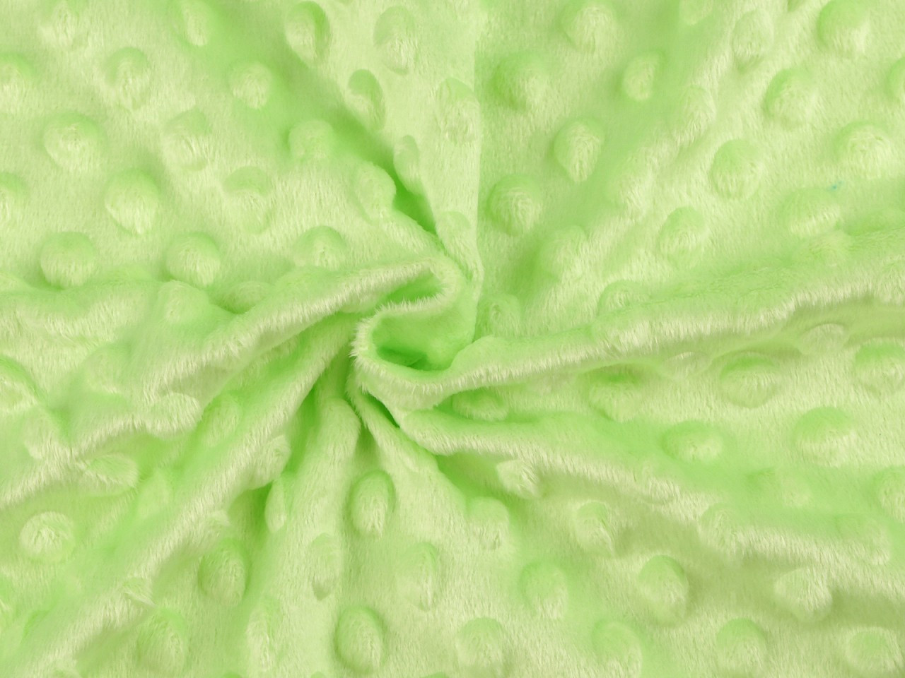 Minky s 3D puntíky, barva 44 zelená sv.